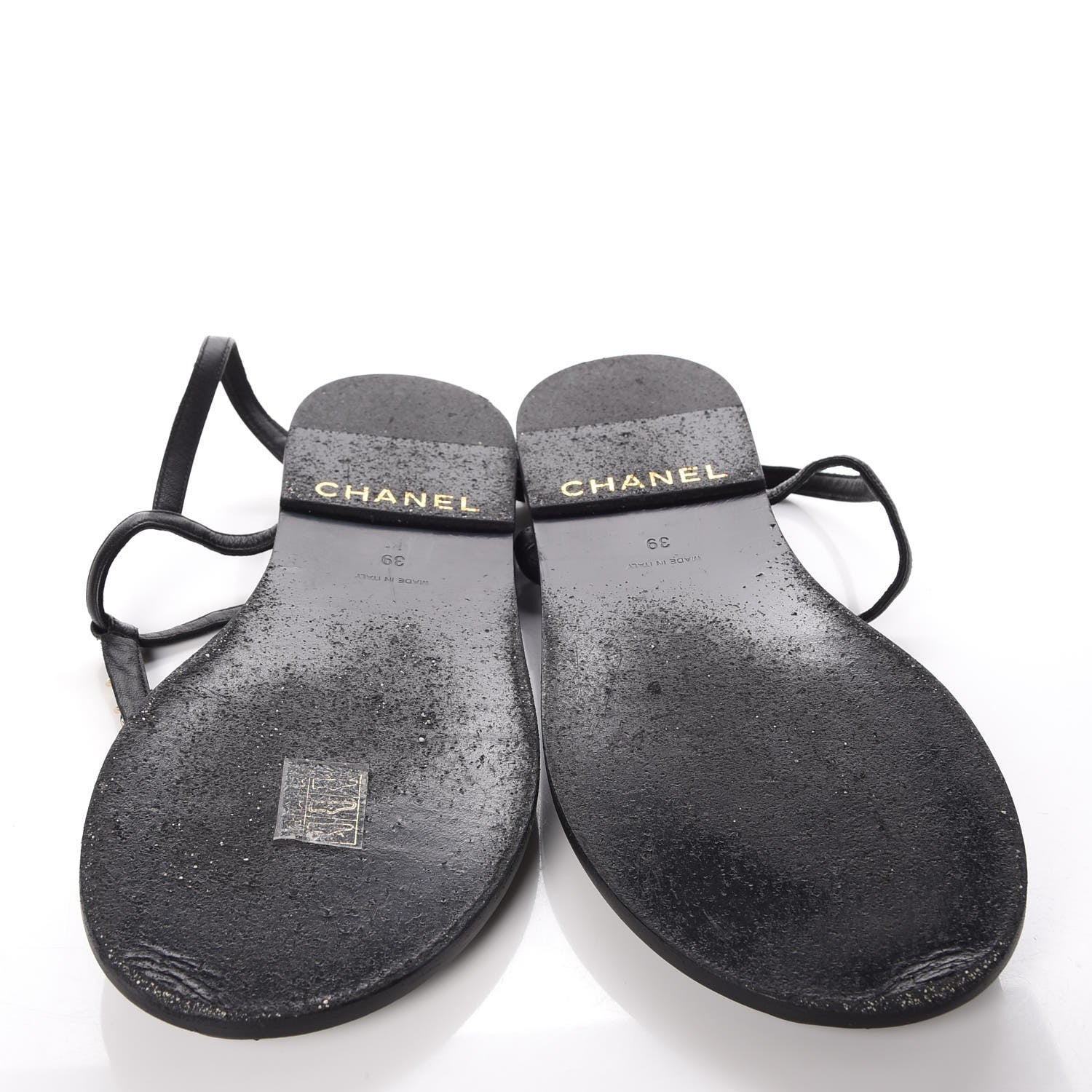 Chanel Lambskin CC Chain Thong Sandals 39 Black 7 of 9