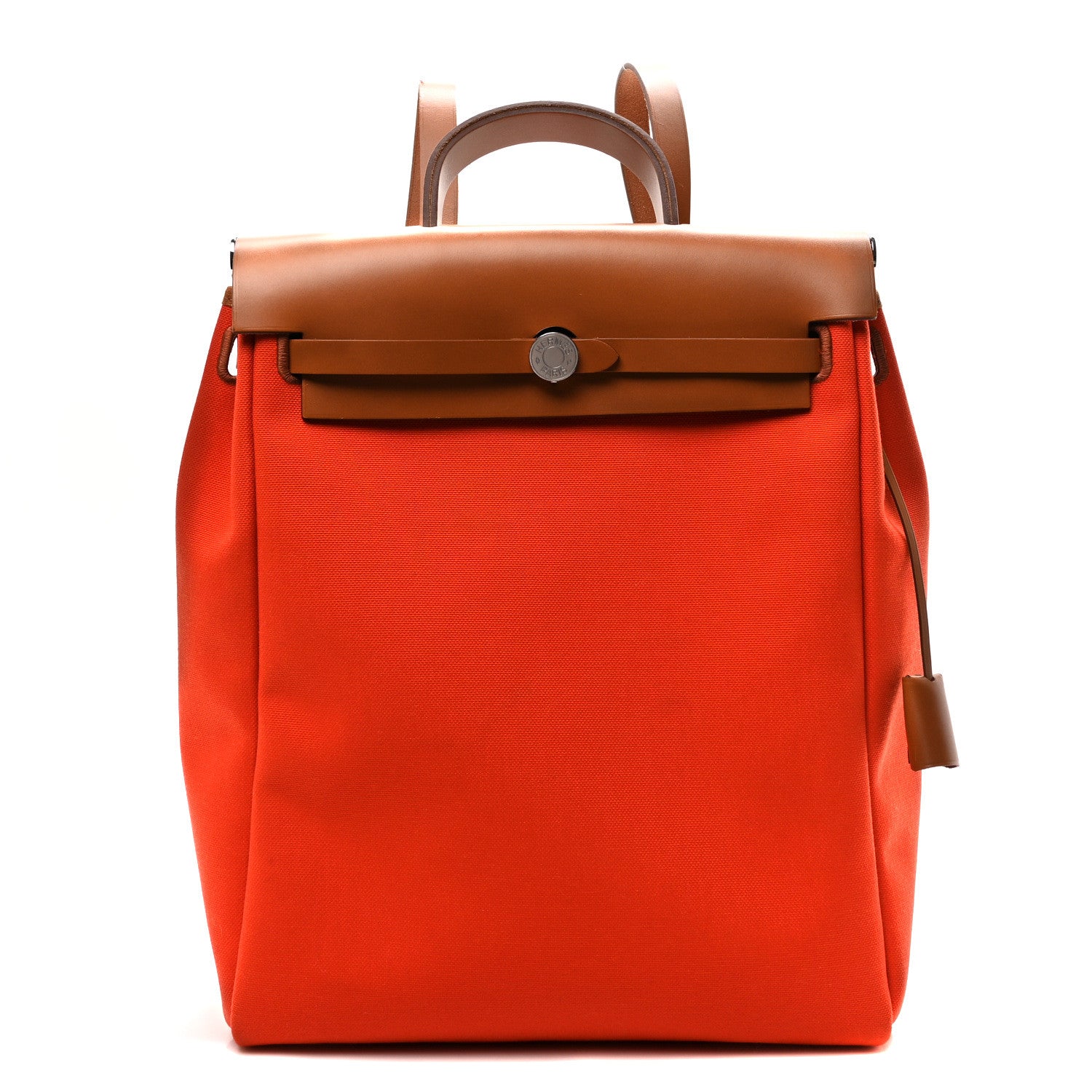 Hermes Military Toile Vache Hunter Herbag a Dos Zip Retourne Backpack Orange Mecano Fauve 1 of 10