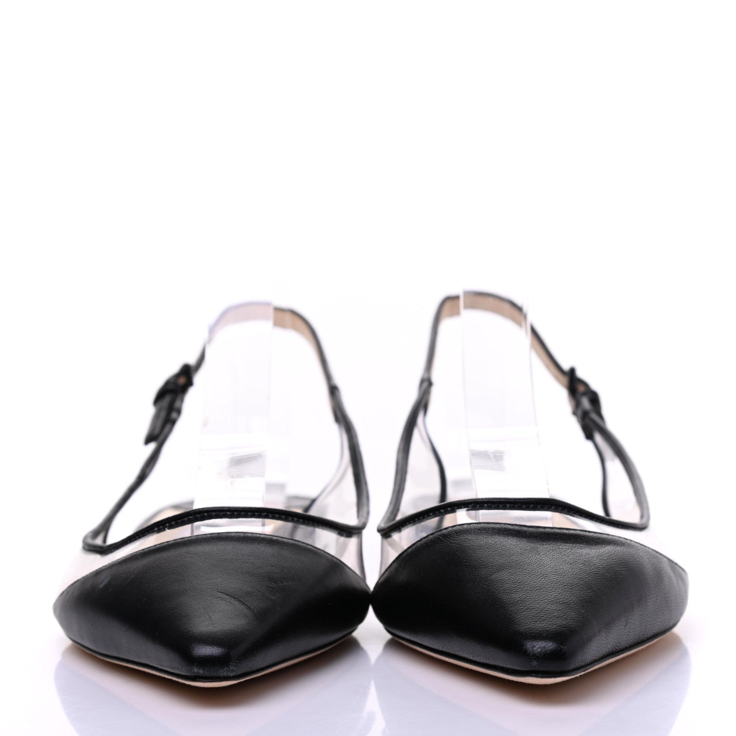 Jimmy Choo Kid PVC Erin Slingback Flats 39.5 Black 2 of 15