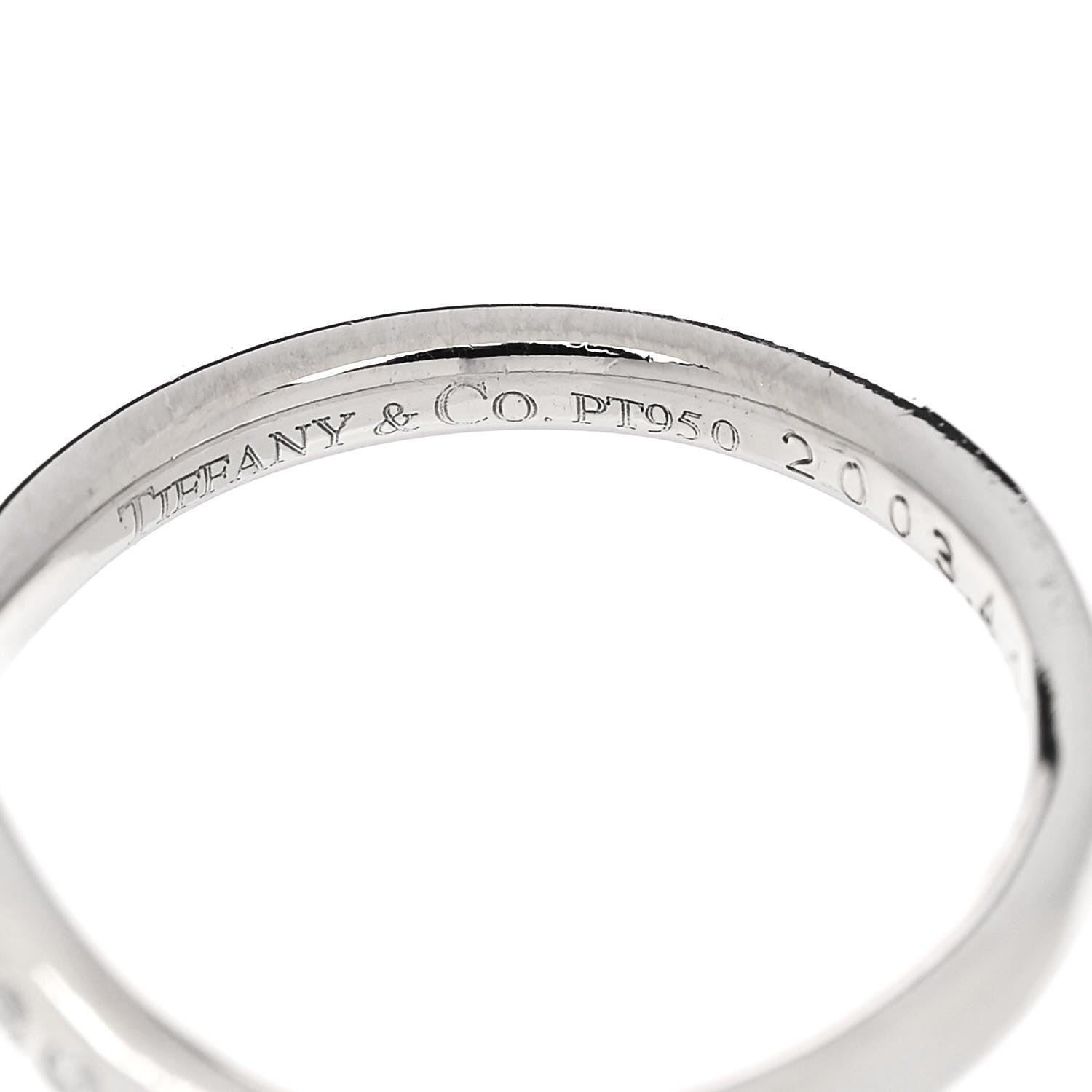 Tiffany Platinum Diamond Elsa Peretti Curved Wedding Band Ring 45 3.5 4 of 5