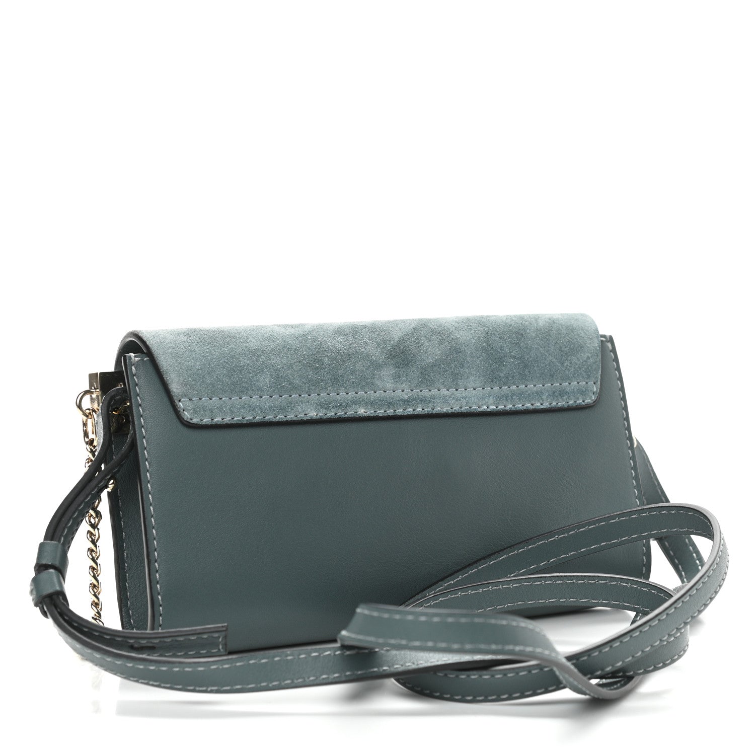 Chloe Suede Calfskin Small Faye Shoulder Bag Cloudy Blue 3 of 11