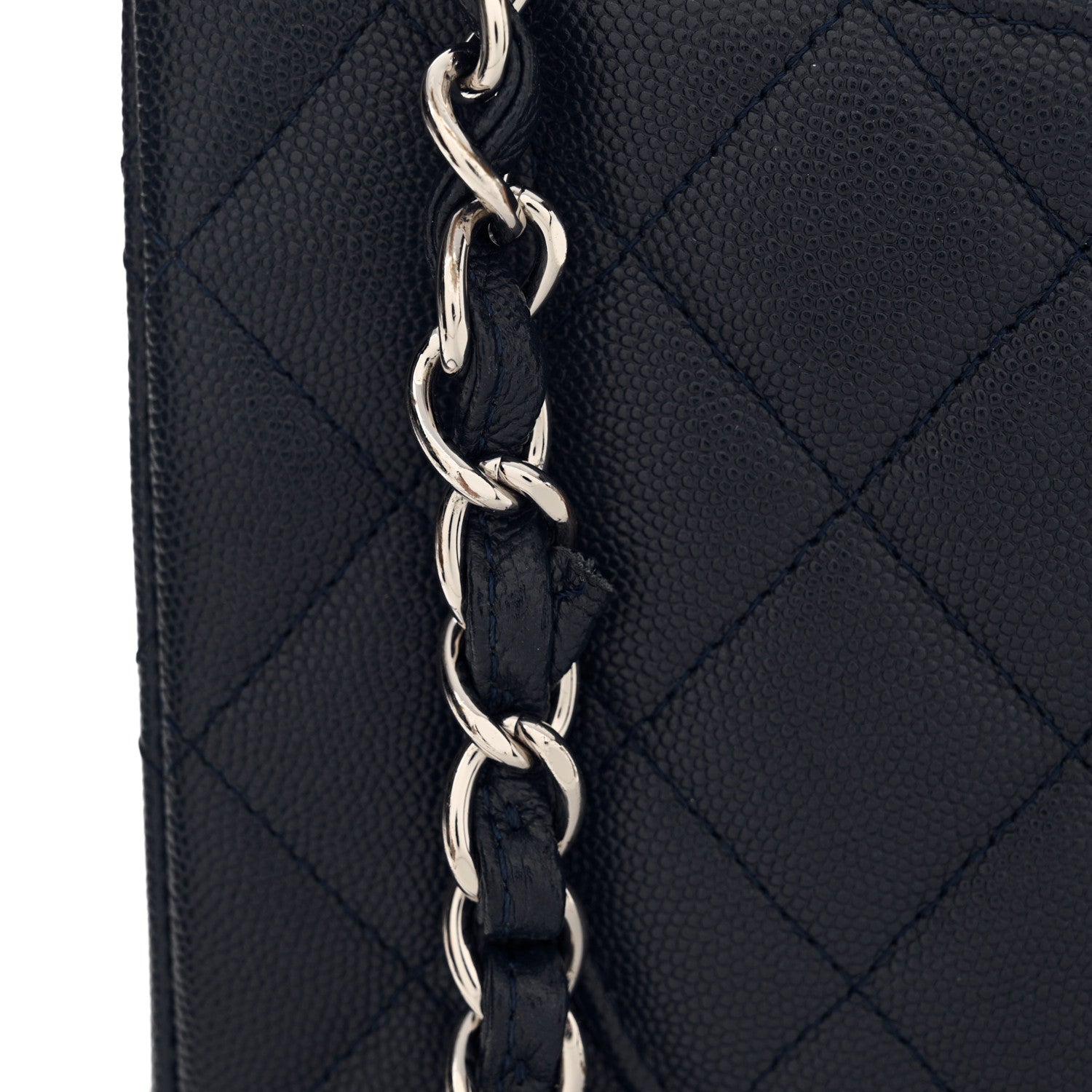 Chanel Caviar Quilted Maxi Double Flap Navy Blue 14 of 14