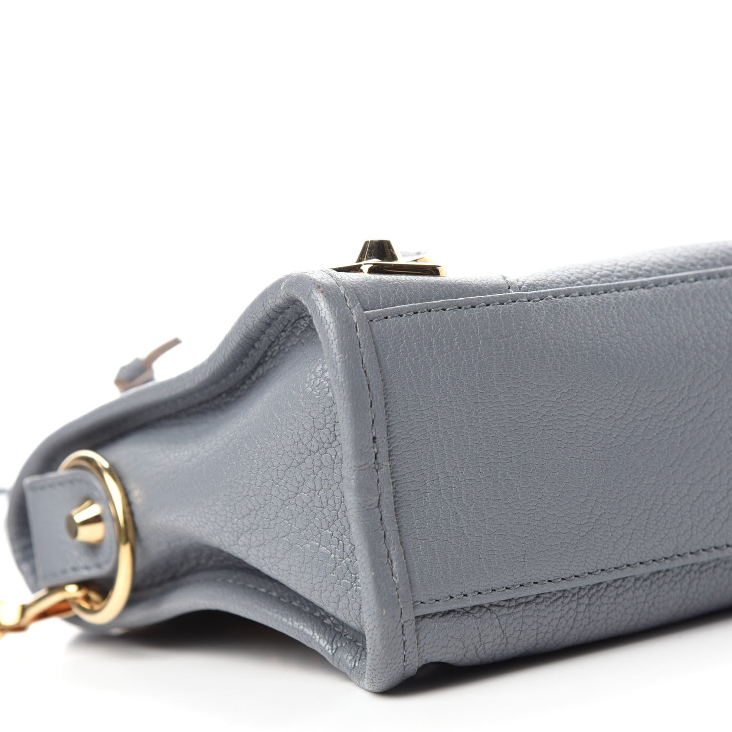 Balenciaga Chevre Gold Metallic Edge Hardware Mini City Bleu Acier 6 of 10