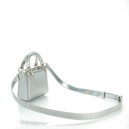 Christian Dior Metallic Patent Micro-Cannage Micro Lady Dior Silver 3 of 7