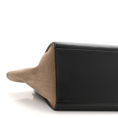 Celine Soft Grained Calfskin Nubuck Small Tri-Color Trapeze Black Blue Tan 6 of 17