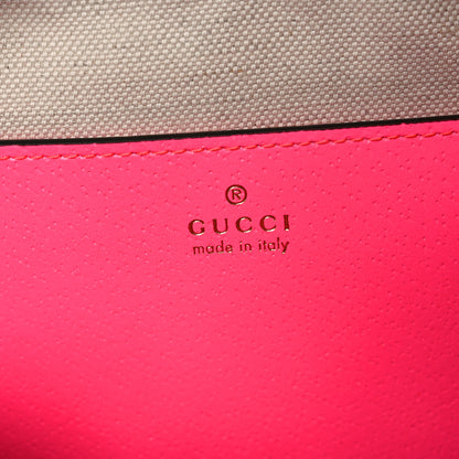 Gucci GG Supreme Monogram Textured Dollar Calfskin Web Ophidia Small Crossbody Bag Beige Ebony Fuchsia 6 of 10