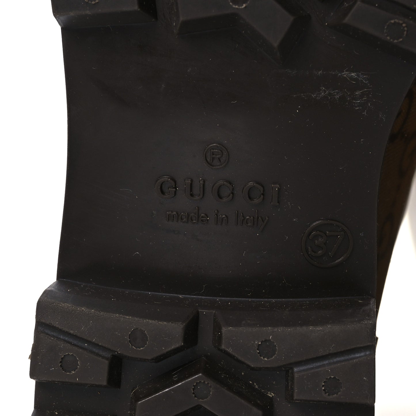 Rubber Monogram Edinburg Rain Boots 37 Transparent Cocoa