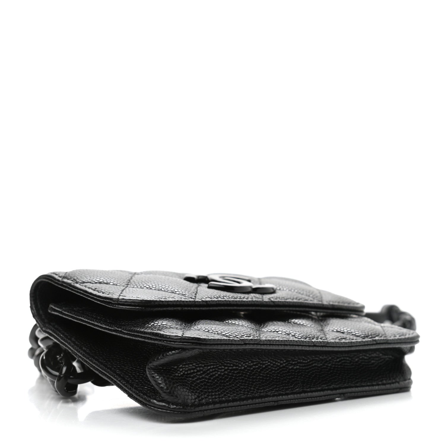 Chanel Caviar Quilted Incognito Belt Flap Card Holder Black 4 of 12