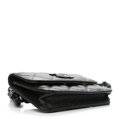 Chanel Caviar Quilted Incognito Belt Flap Card Holder Black 4 of 12