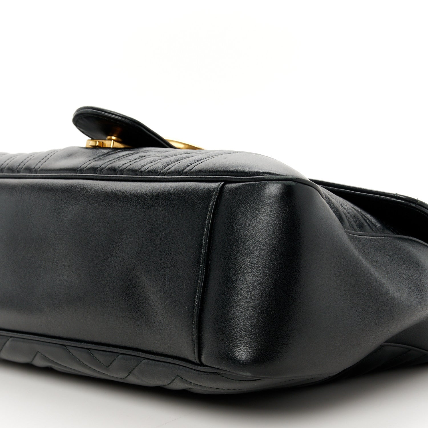 Gucci Calfskin Matelasse Large GG Marmont Shoulder Bag Black 11 of 11