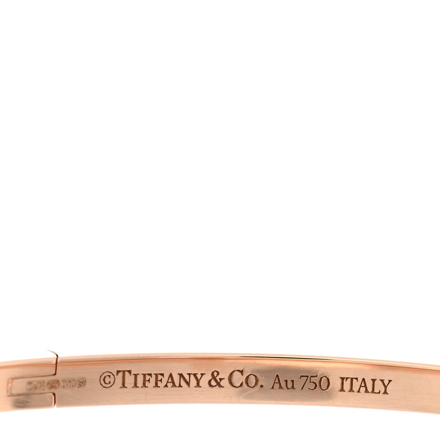 18K Rose Gold Narrow T T1 Hinged Bangle Bracelet