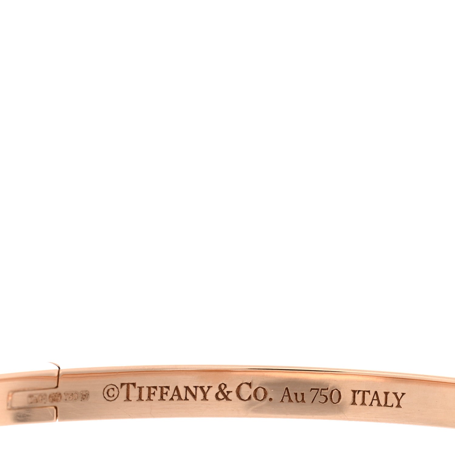 Tiffany 18K Rose Gold Narrow T T1 Hinged Bangle Bracelet 3 of 3