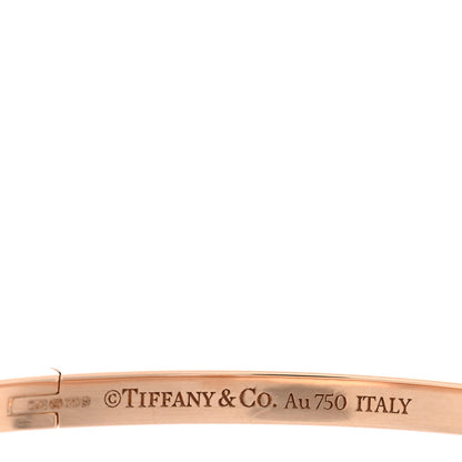 Tiffany 18K Rose Gold Narrow T T1 Hinged Bangle Bracelet 3 of 3