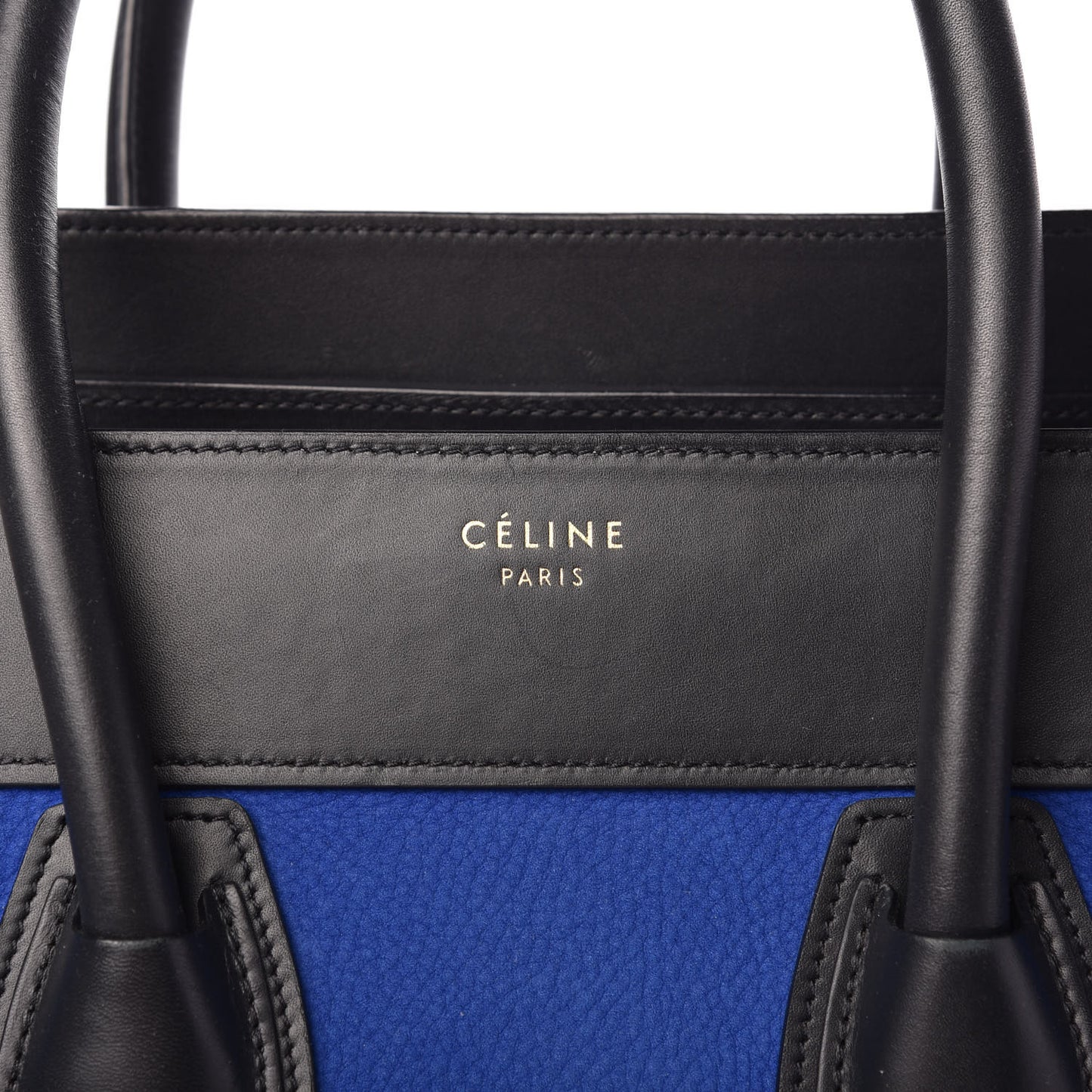 Nubuck Smooth Calfskin Mini Tri-Color Luggage Bright Blue