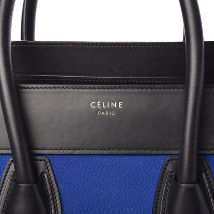 Celine Nubuck Smooth Calfskin Mini Tri-Color Luggage Bright Blue 7 of 9