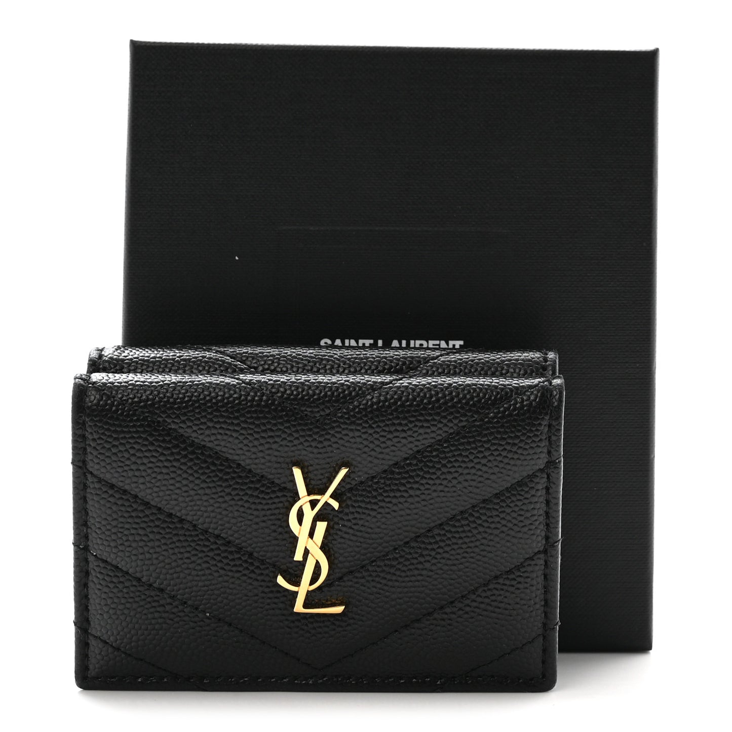 Grain De Poudre Matelasse Chevron Monogram Origami Tiny Wallet Black