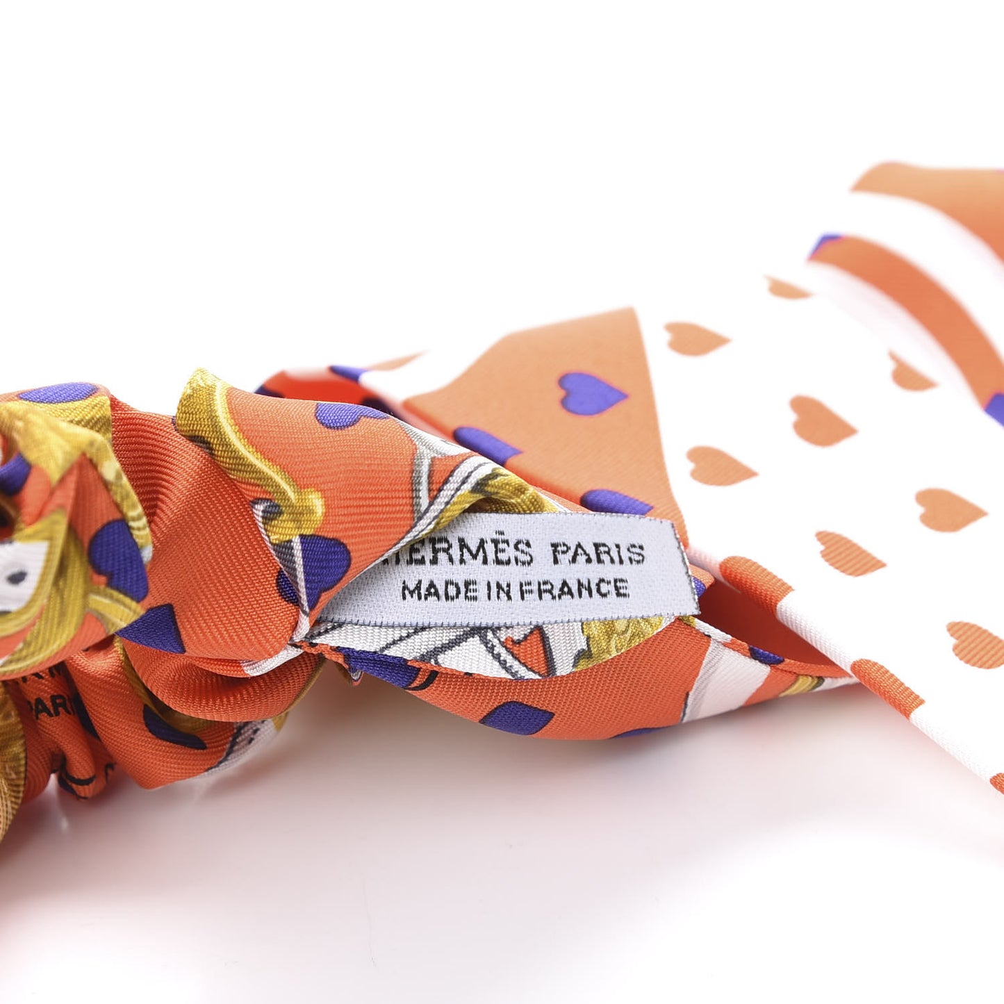 Silk Brides de Gala Love Twilly Scrunchie Orange White