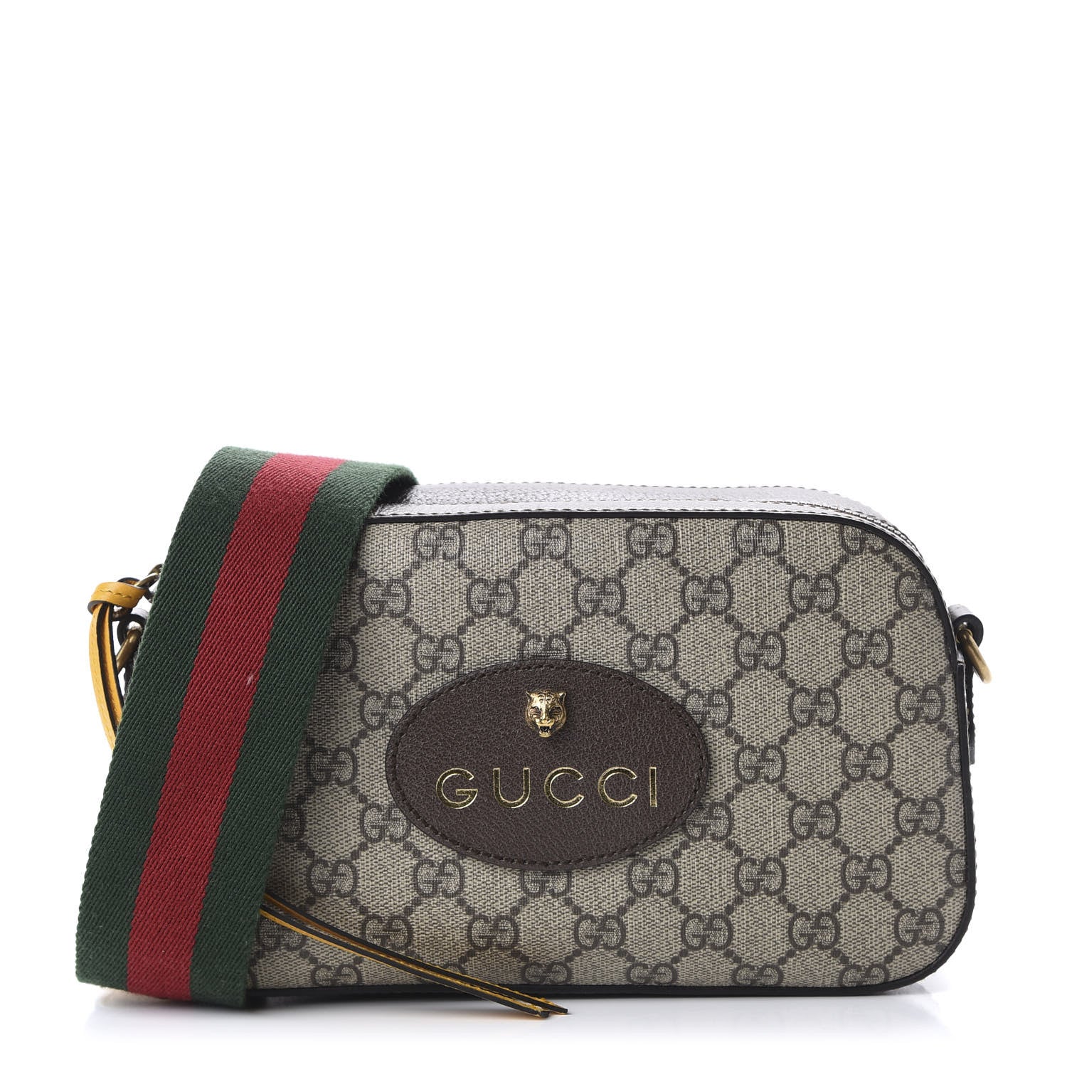 Gucci GG Supreme Monogram Web Neo Vintage Shoulder Bag Beige New Acero Crop 1 of 11
