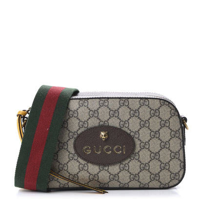 Gucci GG Supreme Monogram Web Neo Vintage Shoulder Bag Beige New Acero Crop 1 of 11
