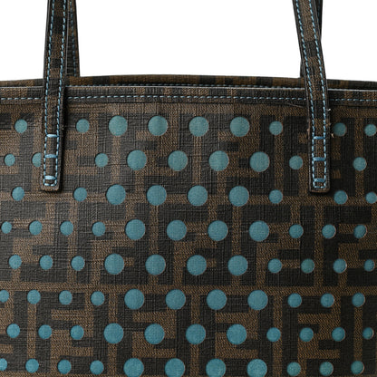 Fendi Zucca Spalmati Vitello FF Mini Roll Tote Tobacco Pavone 7 of 13