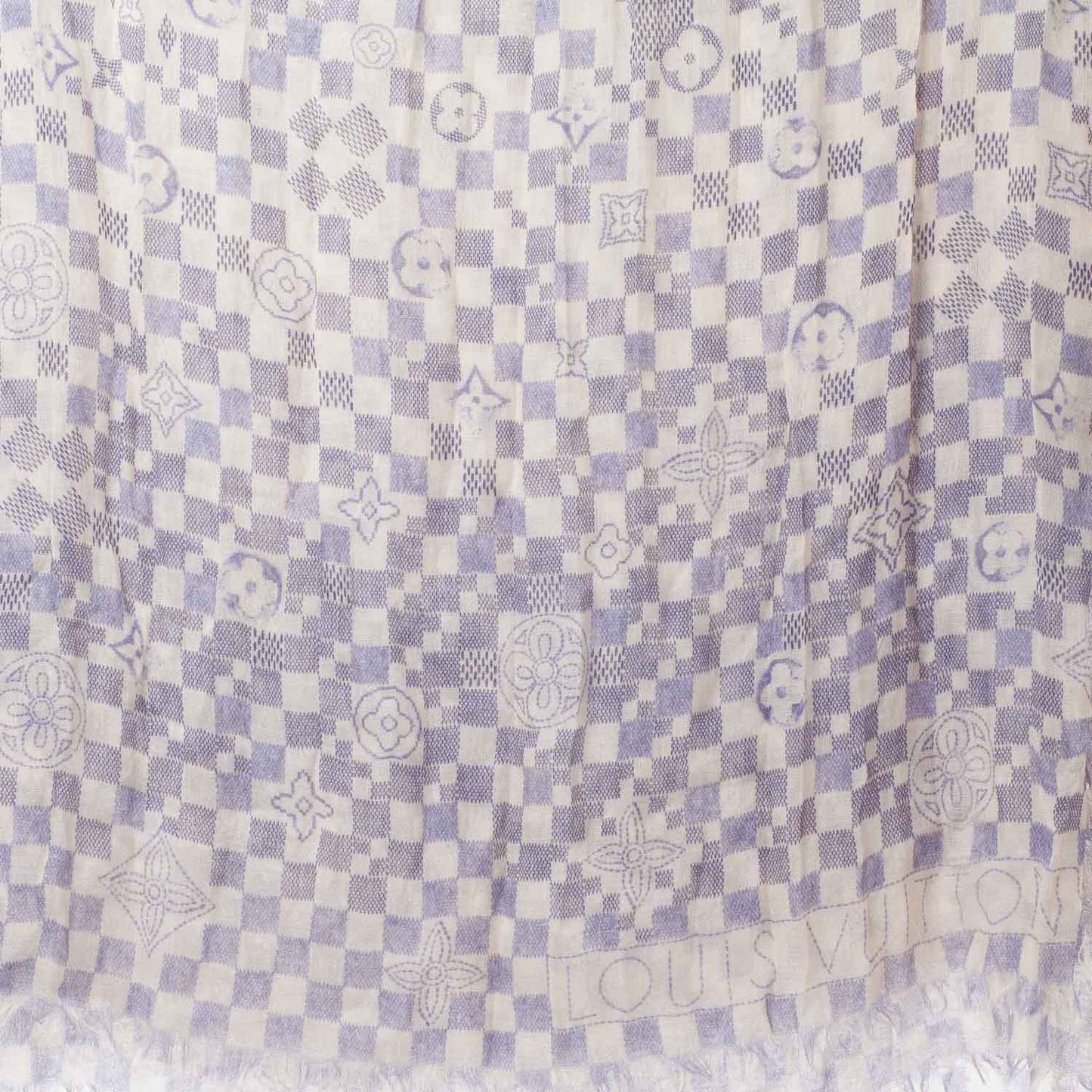 Cashmere Silk Damier Azur Stole