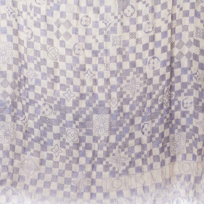 Louis Vuitton Cashmere Silk Damier Azur Stole 1 of 4