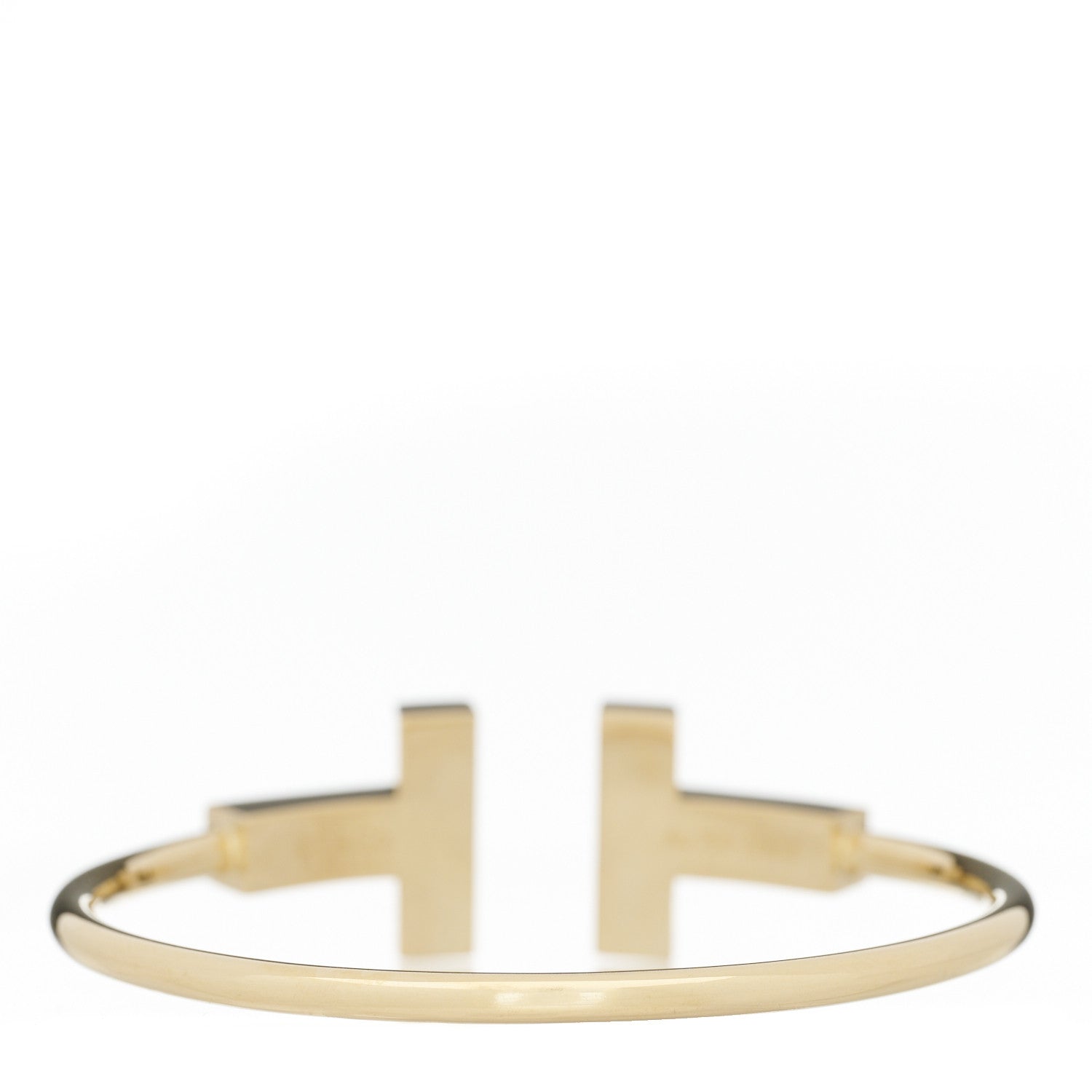 Tiffany 18K Yellow Gold T Wide Wire Bracelet 2 of 3