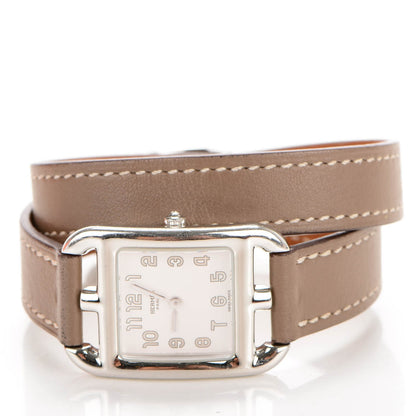 Hermes Stainless Steel Swift 23mm Cape Cod Double Tour Quartz Watch Etoupe 3 of 11
