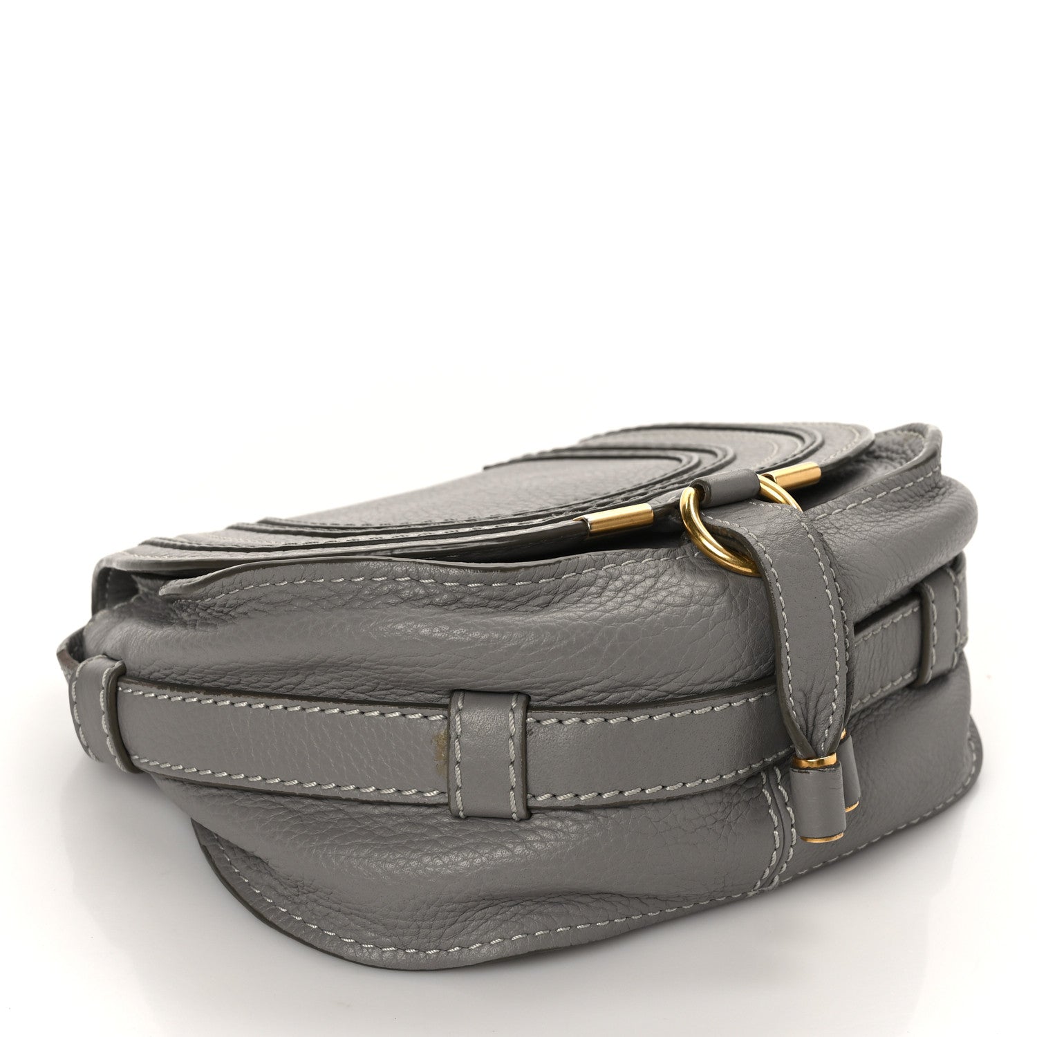 Chloe Calfskin Mini Marcie Round Crossbody Bag Grey 3 of 8
