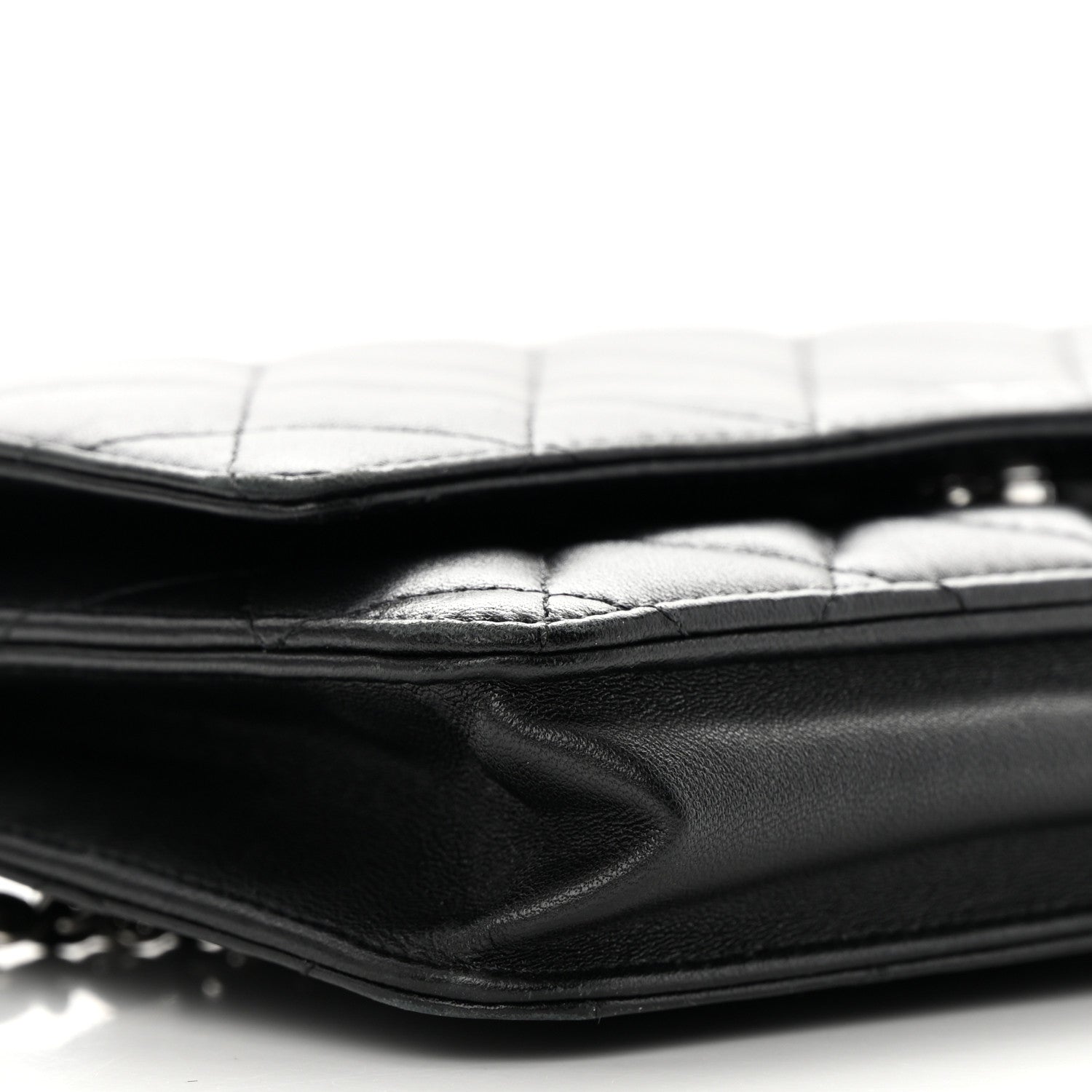 Chanel Lambskin Quilted Wallet On Chain WOC Black 10 of 17