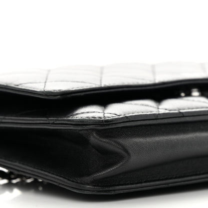 Chanel Lambskin Quilted Wallet On Chain WOC Black 10 of 17
