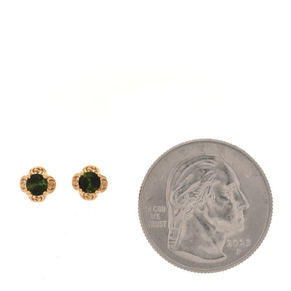 Gucci 18K Yellow Gold Green Tourmaline Interlocking G Earrings 49/4.75 2 of 6