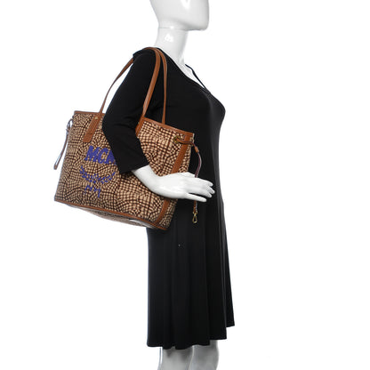 MCM Visetos Medium Liz Reversible Shopper Tote Cognac 3 of 22