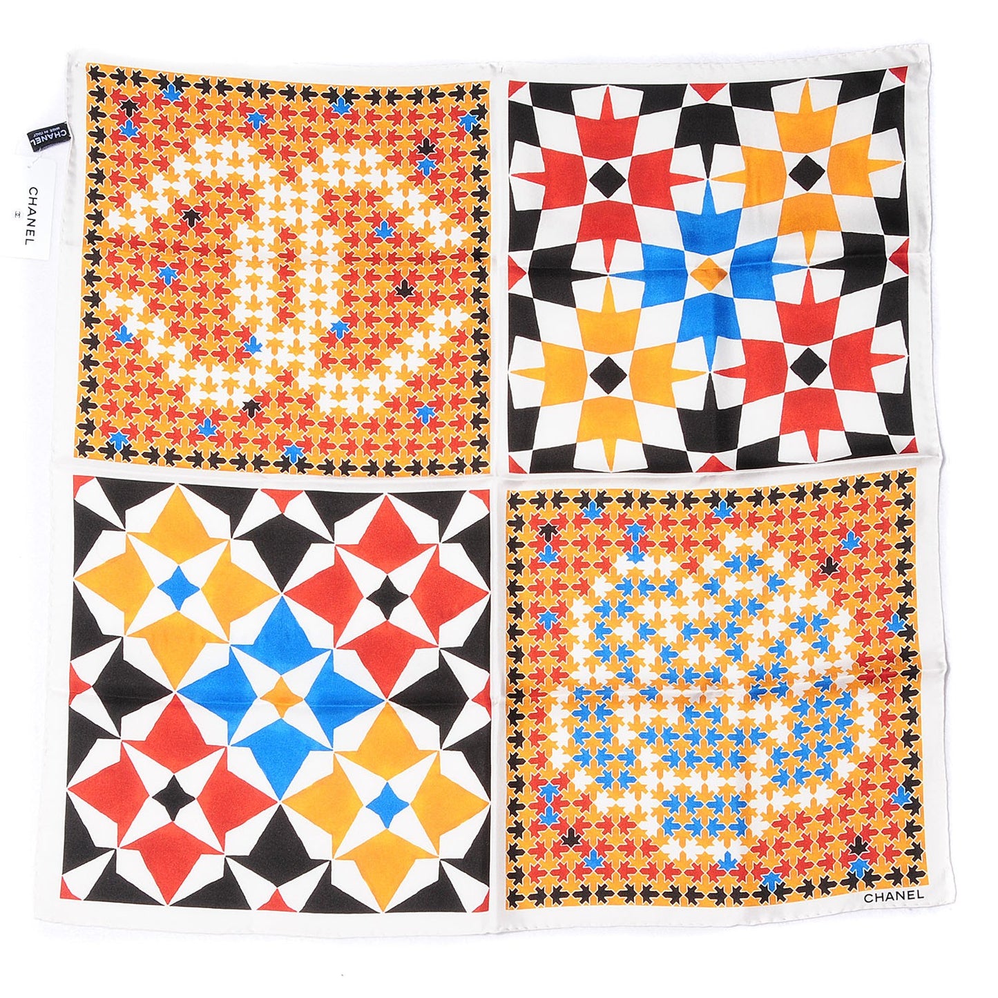 Silk CC Square Scarf Yellow