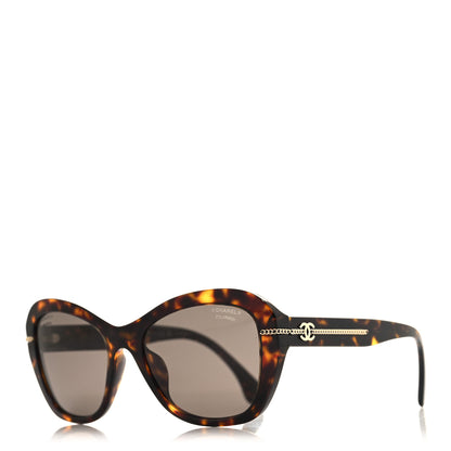 Chanel Acetate Polarized CC Butterfly Sunglasses 5510-A Dark Tortoise Dark Tortoise 1 of 7