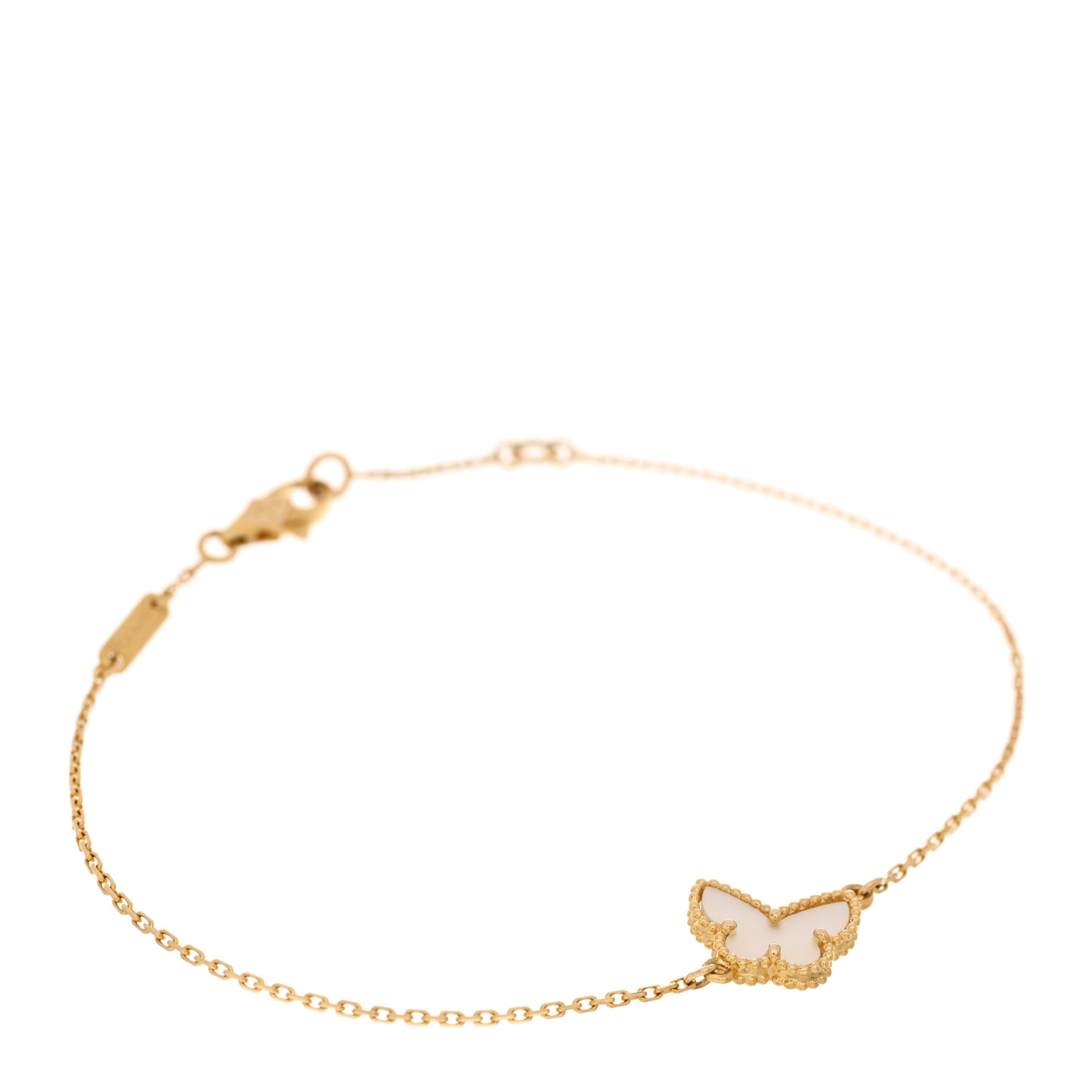 18K Yellow Gold Mother of Pearl Sweet Alhambra Butterfly Bracelet