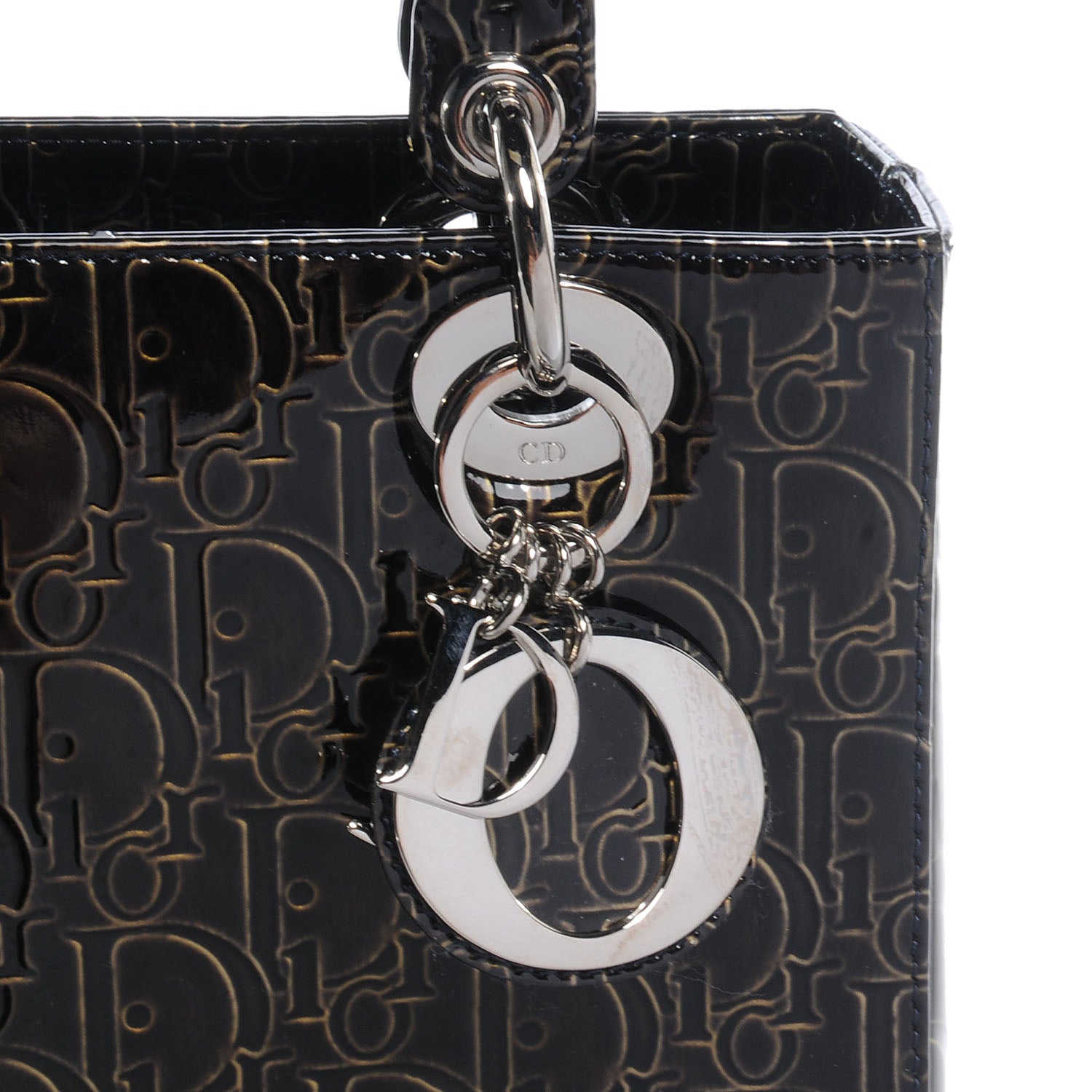 Christian Dior Patent Diorissimo Medium Lady Dior Black 3 of 8