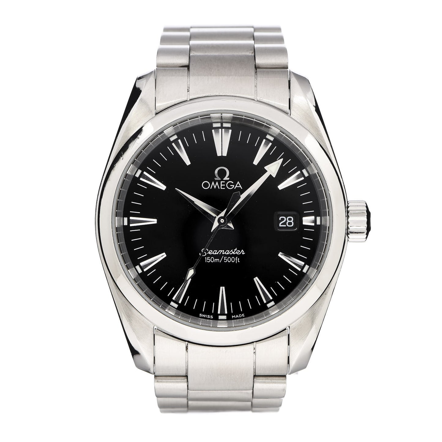 Stainless Steel 36mm Seamaster Aqua Terra Quartz Watch Black 2518.50