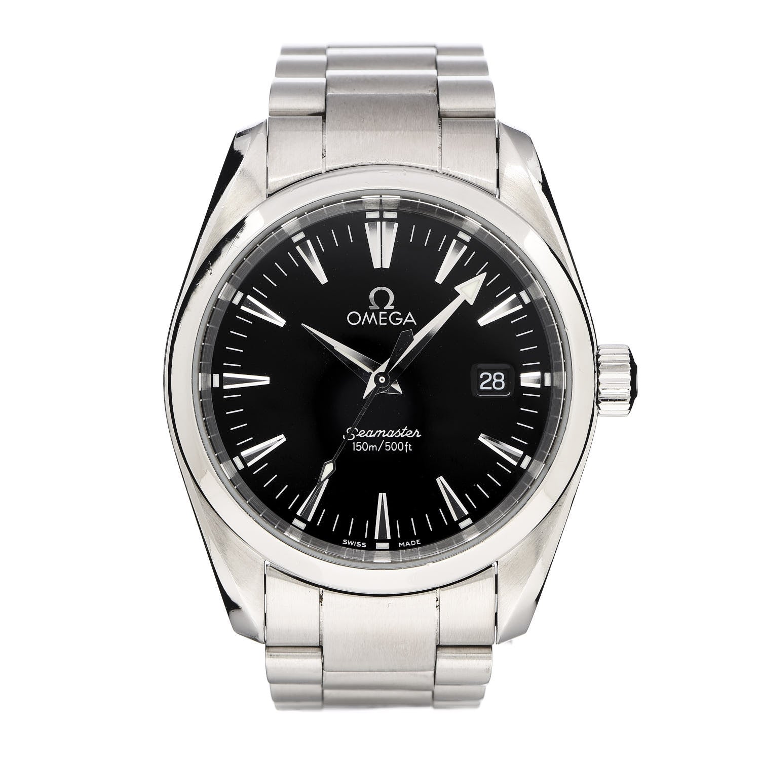 Omega Stainless Steel 36mm Seamaster Aqua Terra Quartz Watch Black 2518.50 1 of 8