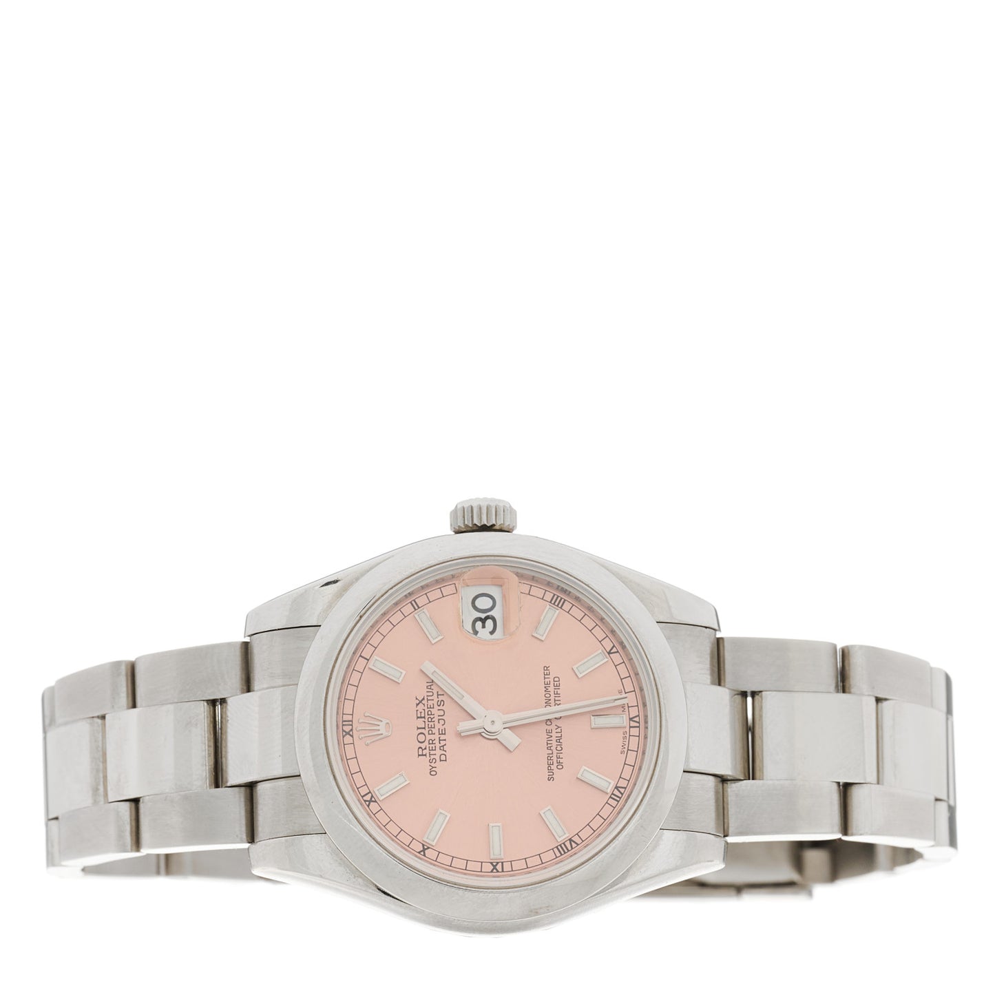 Stainless Steel 31mm Oyster Perpetual Datejust Watch Pink 178240