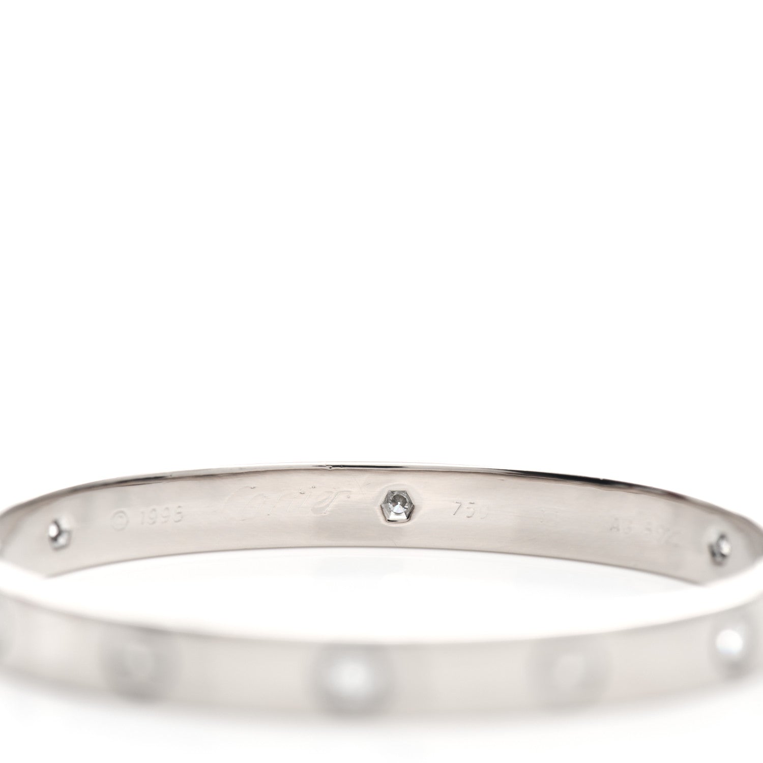 Cartier 18K White Gold 6 Diamond LOVE Bracelet 16 4 of 4