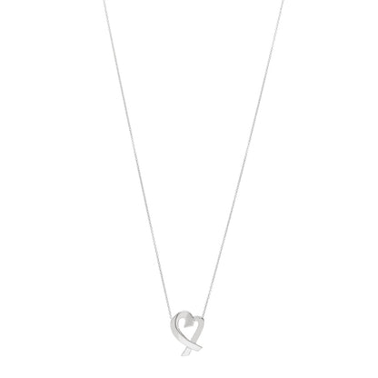 Tiffany Sterling Silver Paloma Picasso Loving Heart Pendant Necklace 1 of 5