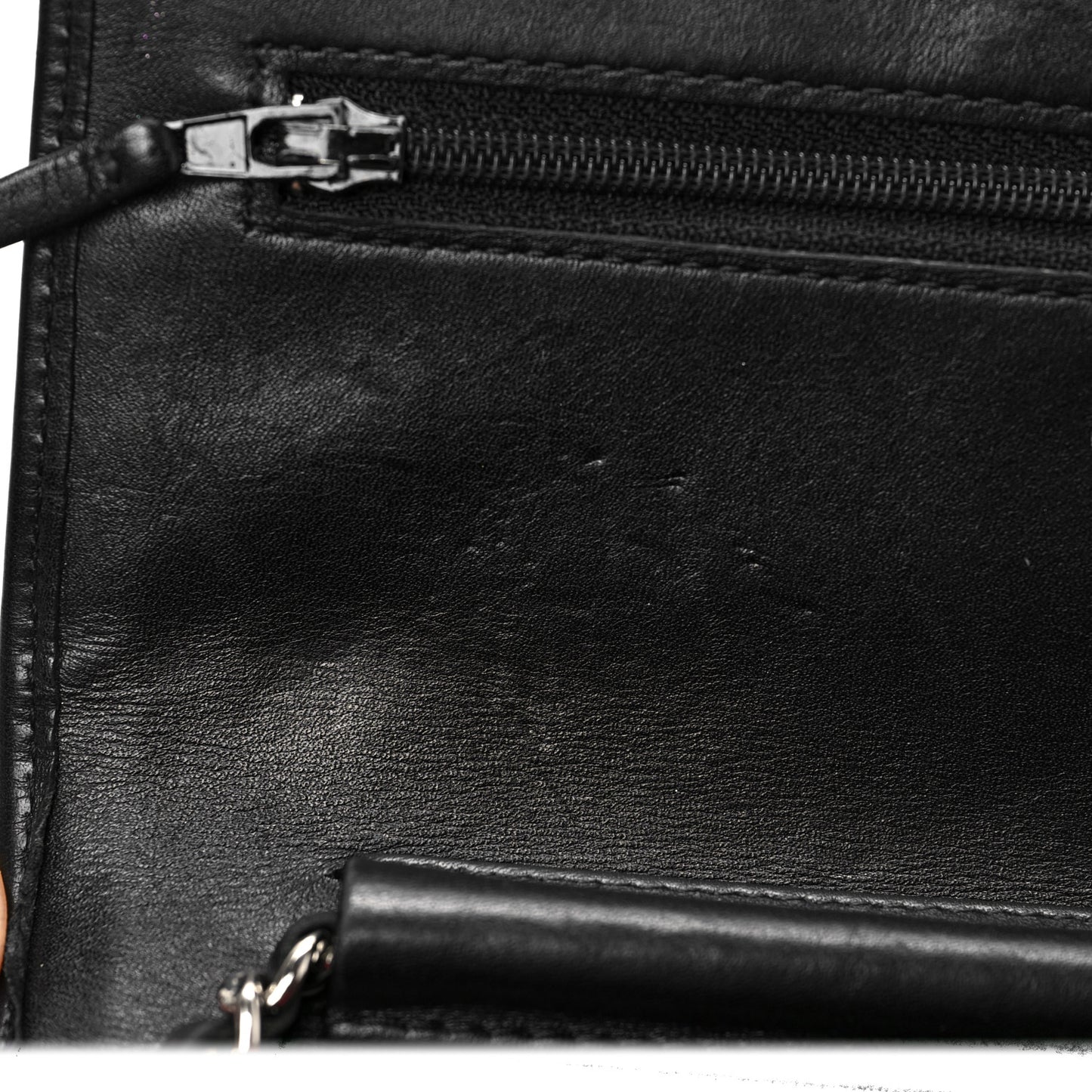 Calfskin Quilted Cambon Wallet On Chain WOC Black