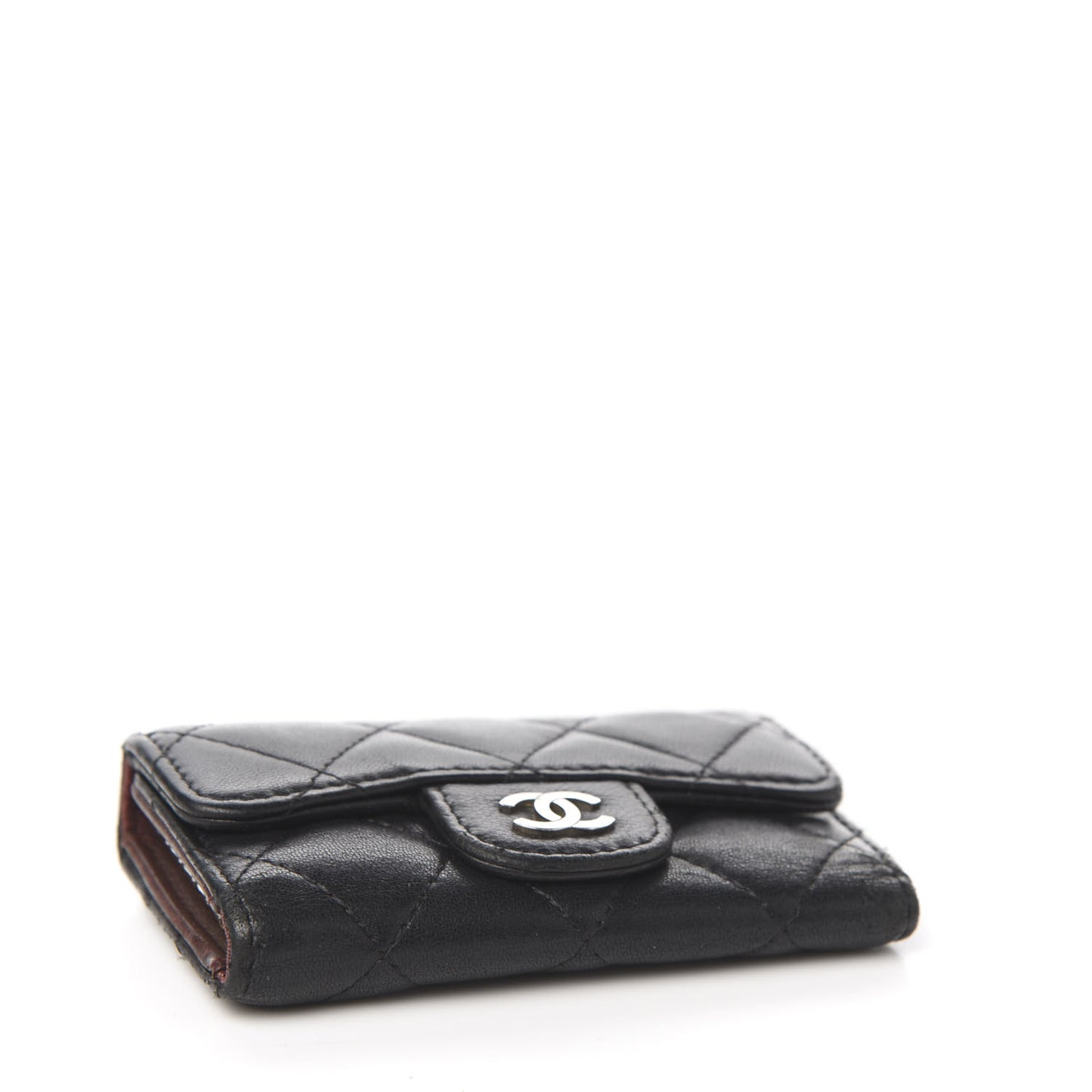 Lambskin Quilted 6 Key Holder Black