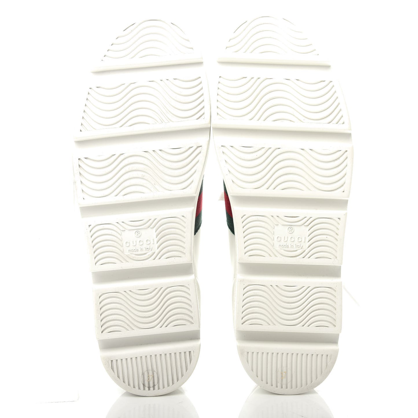 Calfskin Web Bee Embroidered Womens Ace Platform Sneakers 37 White