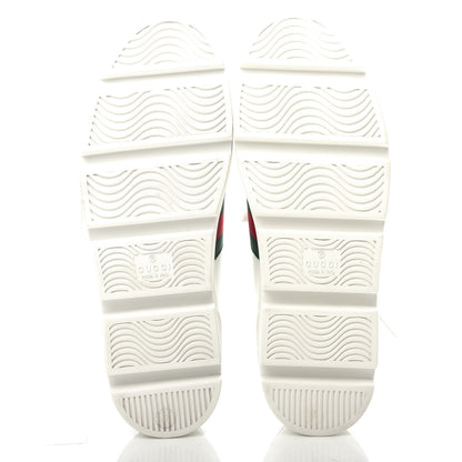 Gucci Calfskin Web Bee Embroidered Womens Ace Platform Sneakers 37 White 6 of 11