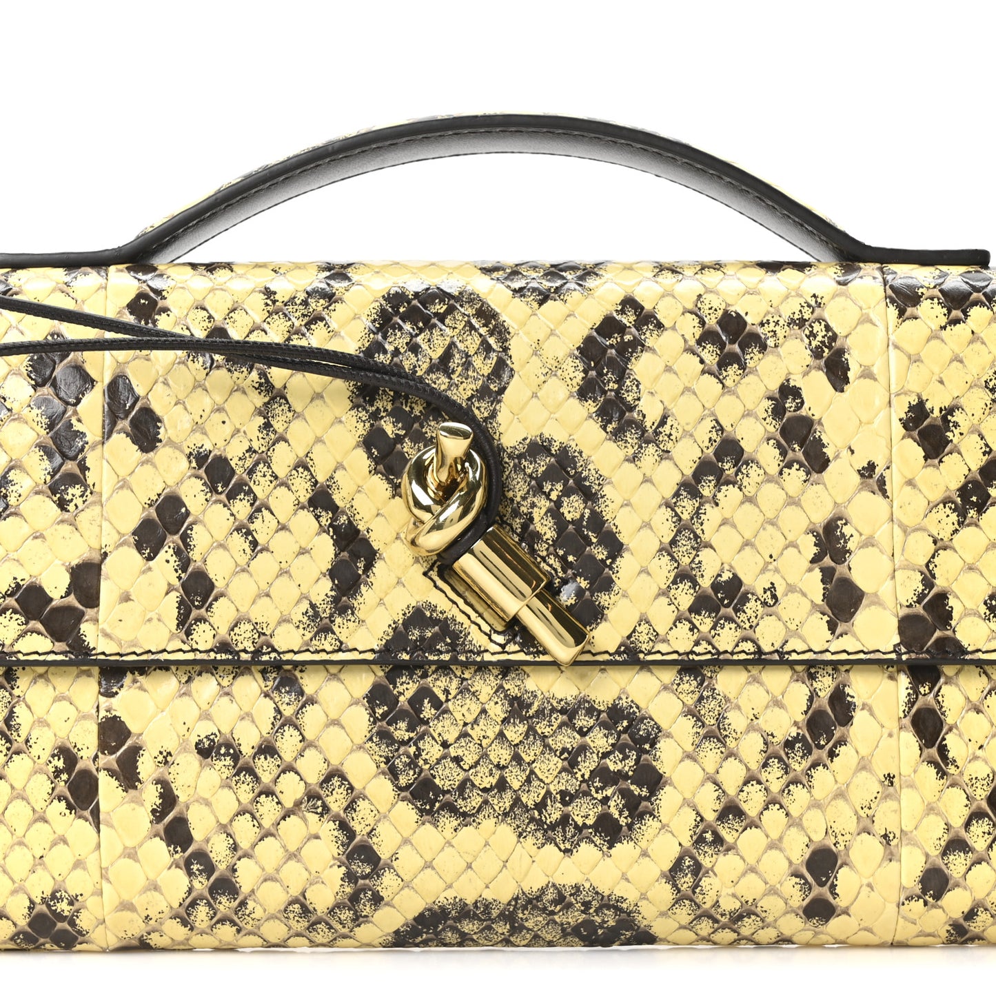Snakeskin Long Andiamo Top Handle Clutch