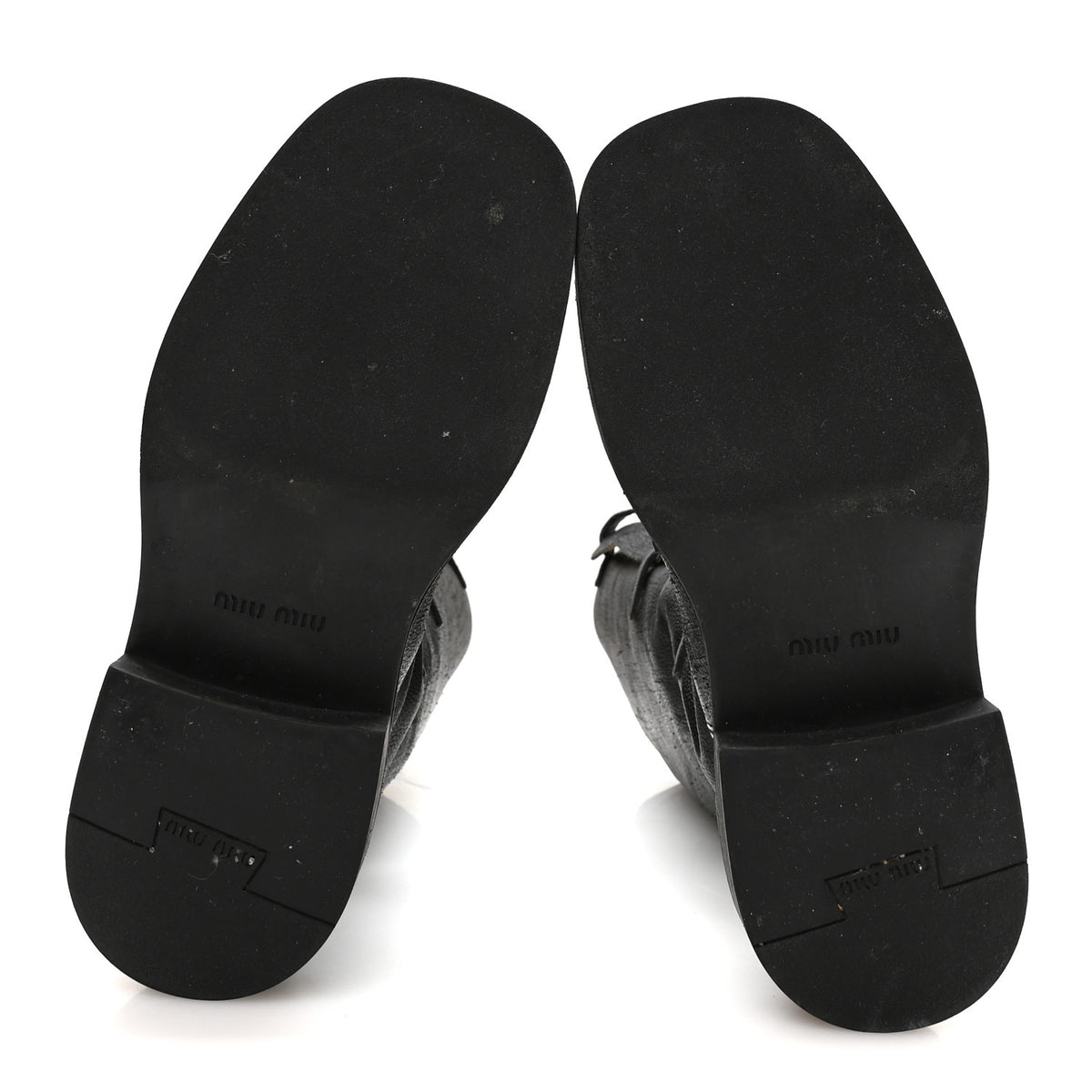 Antique Calfskin Buckle Boots 36 Black