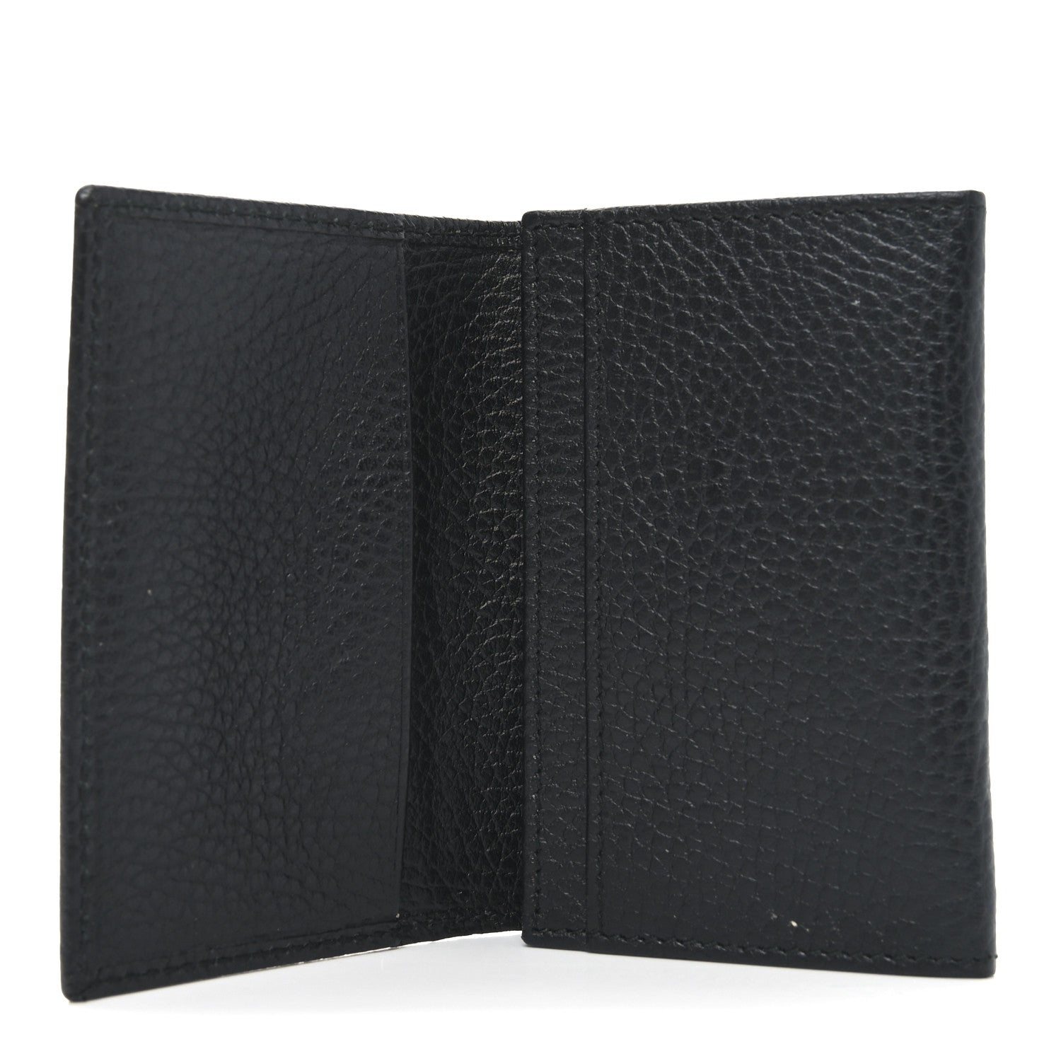 Gucci Pebbled Calfskin GG Marmont Card Case Black 5 of 8