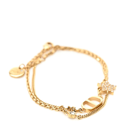 Christian Dior Crystal Metal Petit CD Double Bracelet Gold Gold 1 of 5